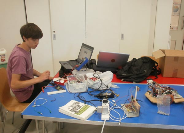 July 23rd 2011: factory worker Aldo working on main control panel