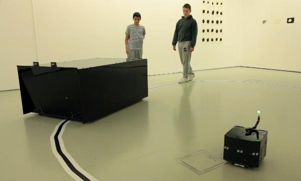 Big Bootloader, Darth robot and kids in gallery 2