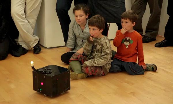 Kids and robot friend