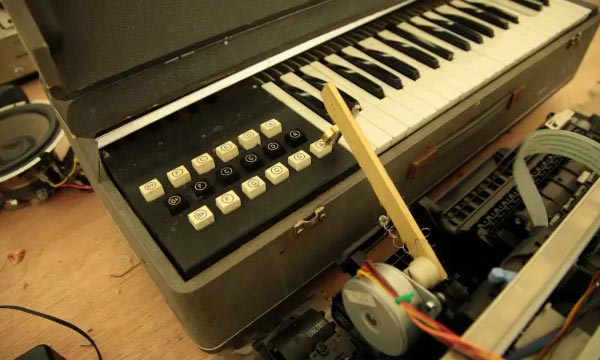Automated two note electric printer-organ